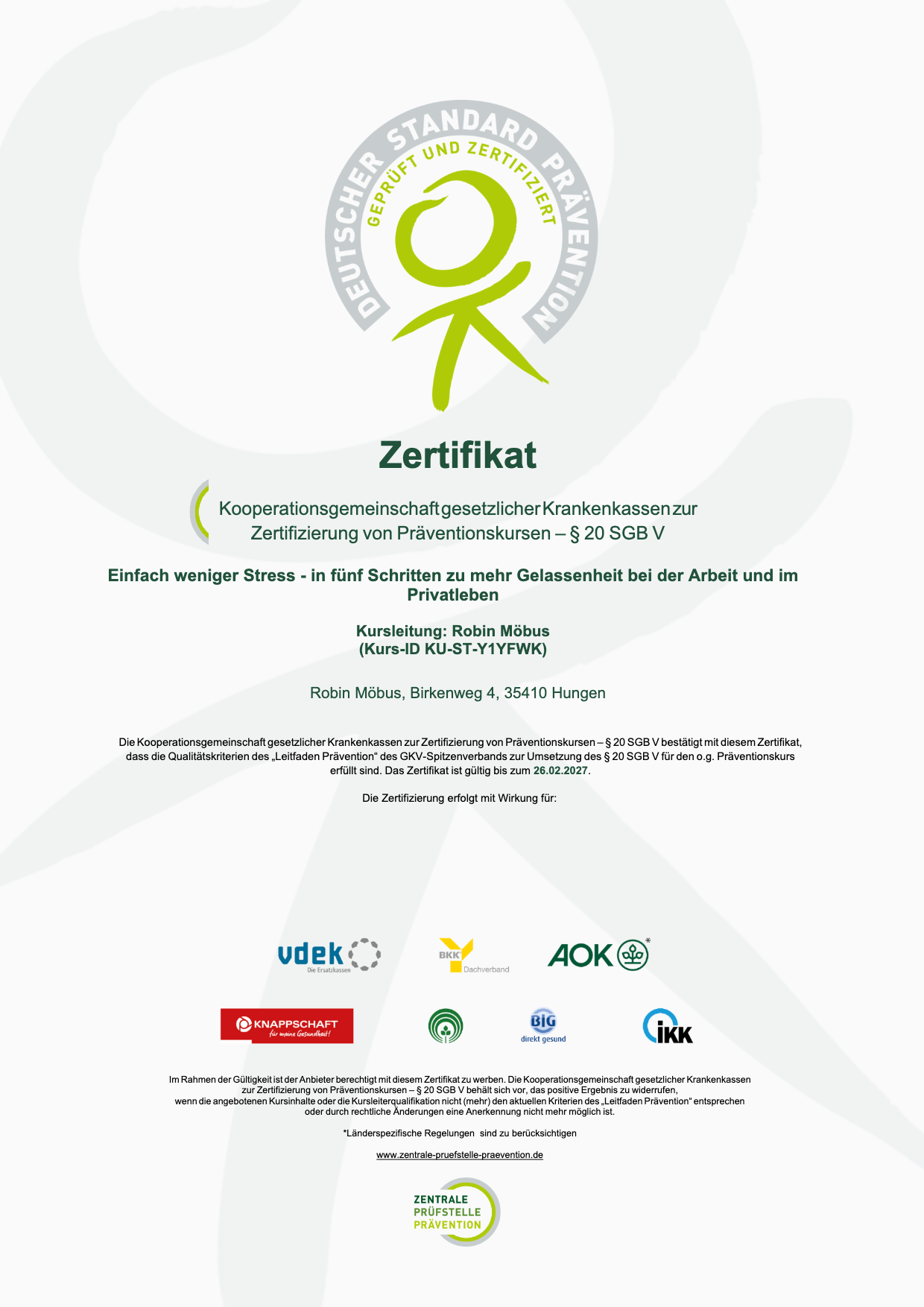 ZPP Stress-Trainer